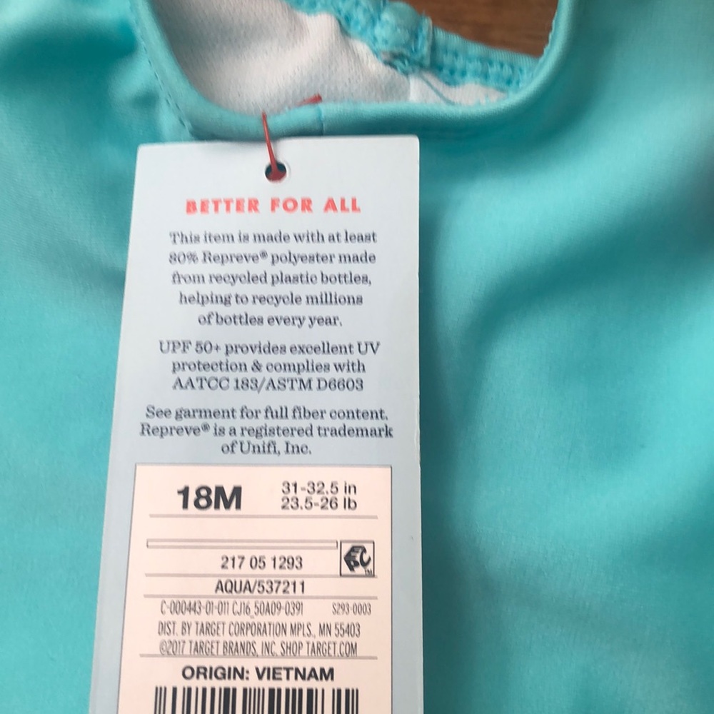 Blue Ruffle Cat & Jack Swimsuit 18M - Picture 3 of 3